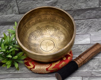 7 inch Mantra carved singing bowl -Buddha Bowls - Handcrafted singing bowls chakra Bowls - Sound Healing meditation yoga bowls