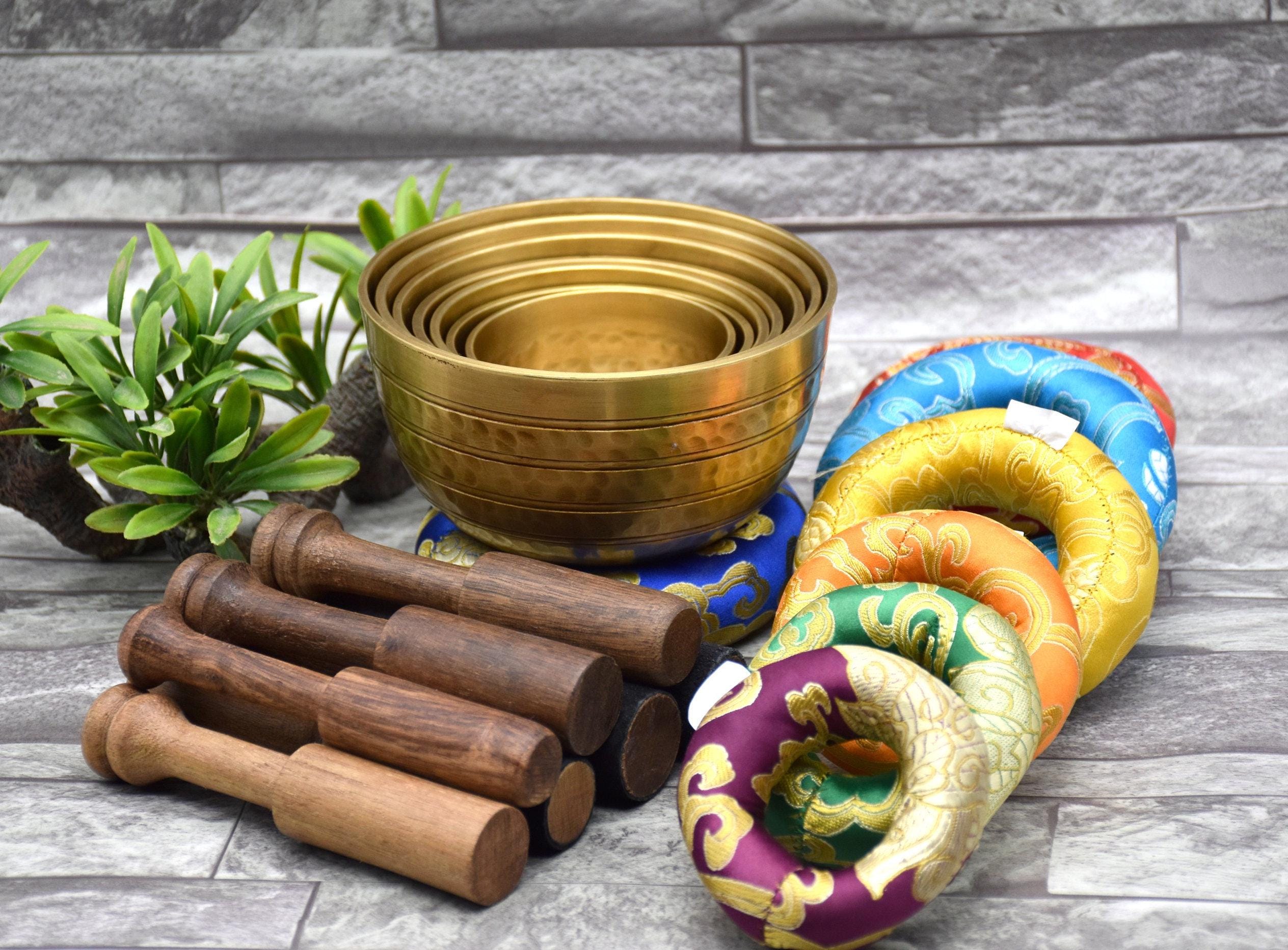 Singing Bowl Set of 7 - Tibetan Singing Bowls With Mallet Cushion ...