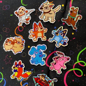 Stomme cartoon Dawqs (honden) glanzende sticker
