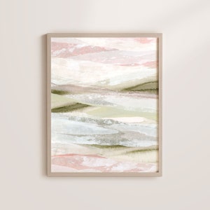 Abstract Art Print, Sage and Pink, Seafoam Green Decor, Modern Abstract Coastal, Neutral Art, Beach Abstract, Coastal Home, Gift for Her