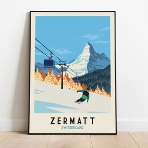 Zermatt Print | Poster | Skiing | Wall Art