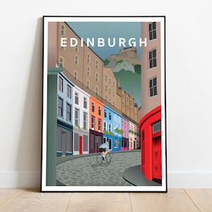 Edinburgh Print | Poster | Cycling | Travel | Wall Art