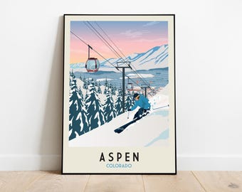 Aspen Print | Poster | Skiing | Wall Art