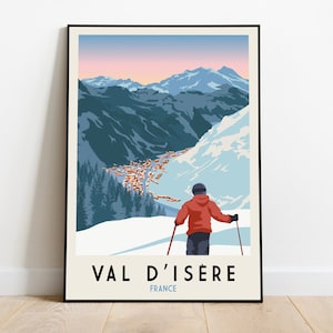 Val d&#39;Isère Print | Poster | Ski fahren | Wandkunst