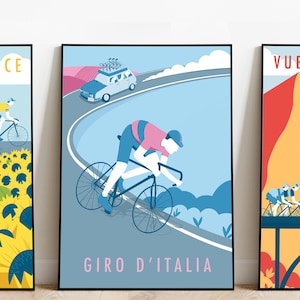 Impressions Grand Cycling Tours | 3 impressions | Tour de France, Vuelta a España, Giro d'Italia | Art mural