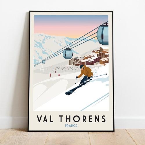Val D'isère Print Poster Skiing Etsy UK