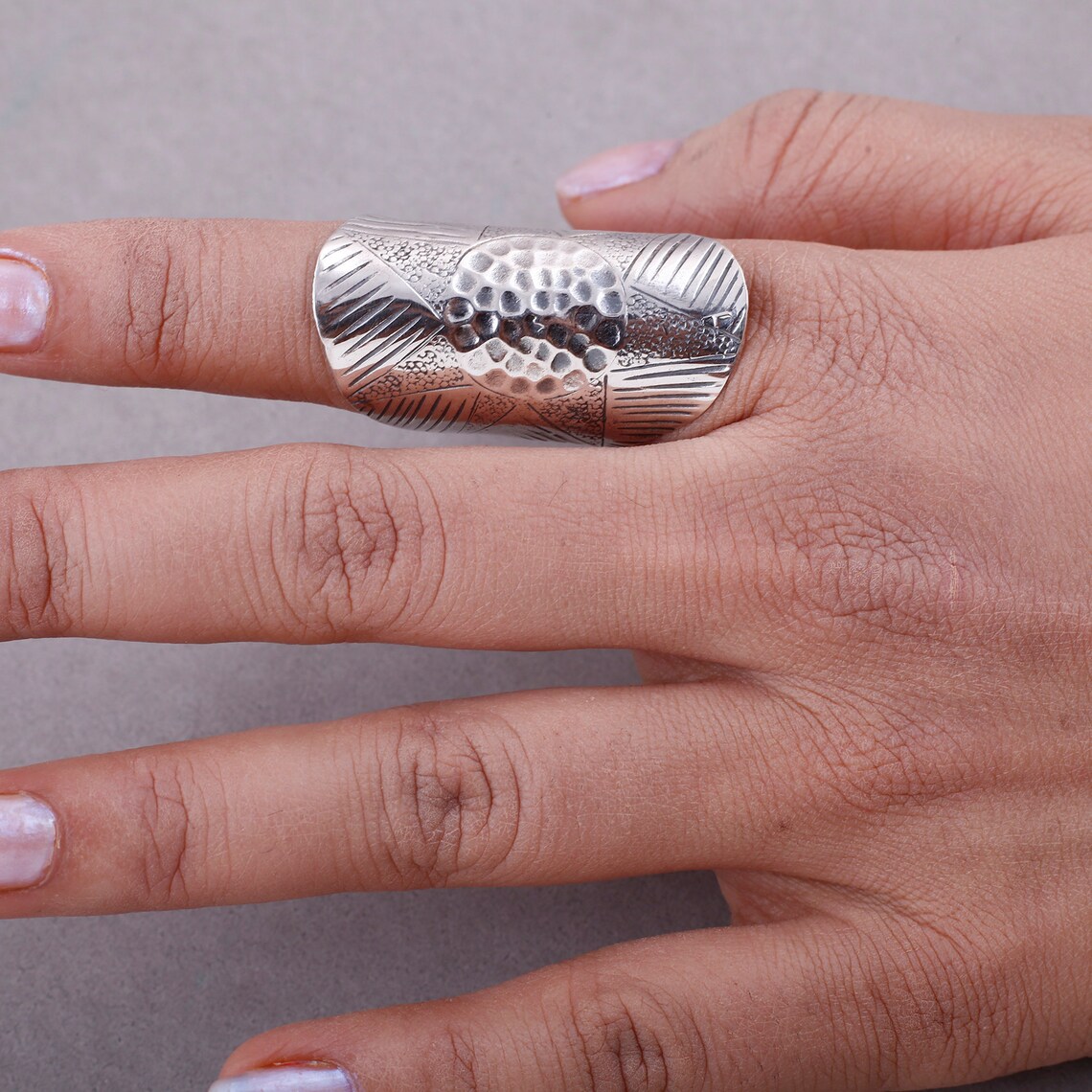 Adjustable Full Finger Ring925 Sterling Silver RingOrnate Etsy