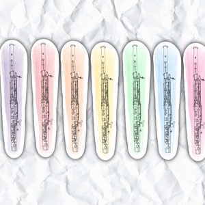 Sticker pour basson, Aimant pour basson, Cadeau pour professeur de musique, Cadeau pour musicien, Fil de roseau, Instrument à roseau double, Cadeau d'orchestre, Cadeau d'orchestre