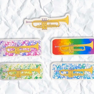 Trumpet Stickers, Trumpet Magnets, Gift for Music Teacher, Band Sticker, Orchestra Sticker, Water Proof Sticker, Instrument Sticker, Cornet
