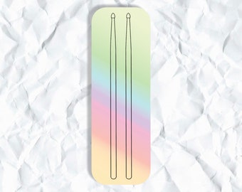 Pegatina holográfica de baqueta, baterista, banda de rock, percusionista, profesor de música, regalo para músico, banda de marcha, mazo, platillo, calcomanía