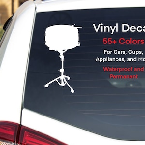 Snare Drum Vinyl Decal, Drum Set Decal, Snare Drum Sticker, Drum Set Sticker, Drummer, Gift for Music Teacher, Musician Gift, Bumper Sticker