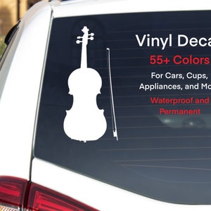 Viola Vinyl Decal, Viola Sticker, Car Decal, Music Decal, String Instrument Decal, Gift for Musician, Music Teacher Gift, Water Proof
