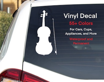 Viola Vinyl Decal, Viola Sticker, Car Decal, Music Decal, String Instrument Decal, Gift for Musician, Music Teacher Gift, Water Proof