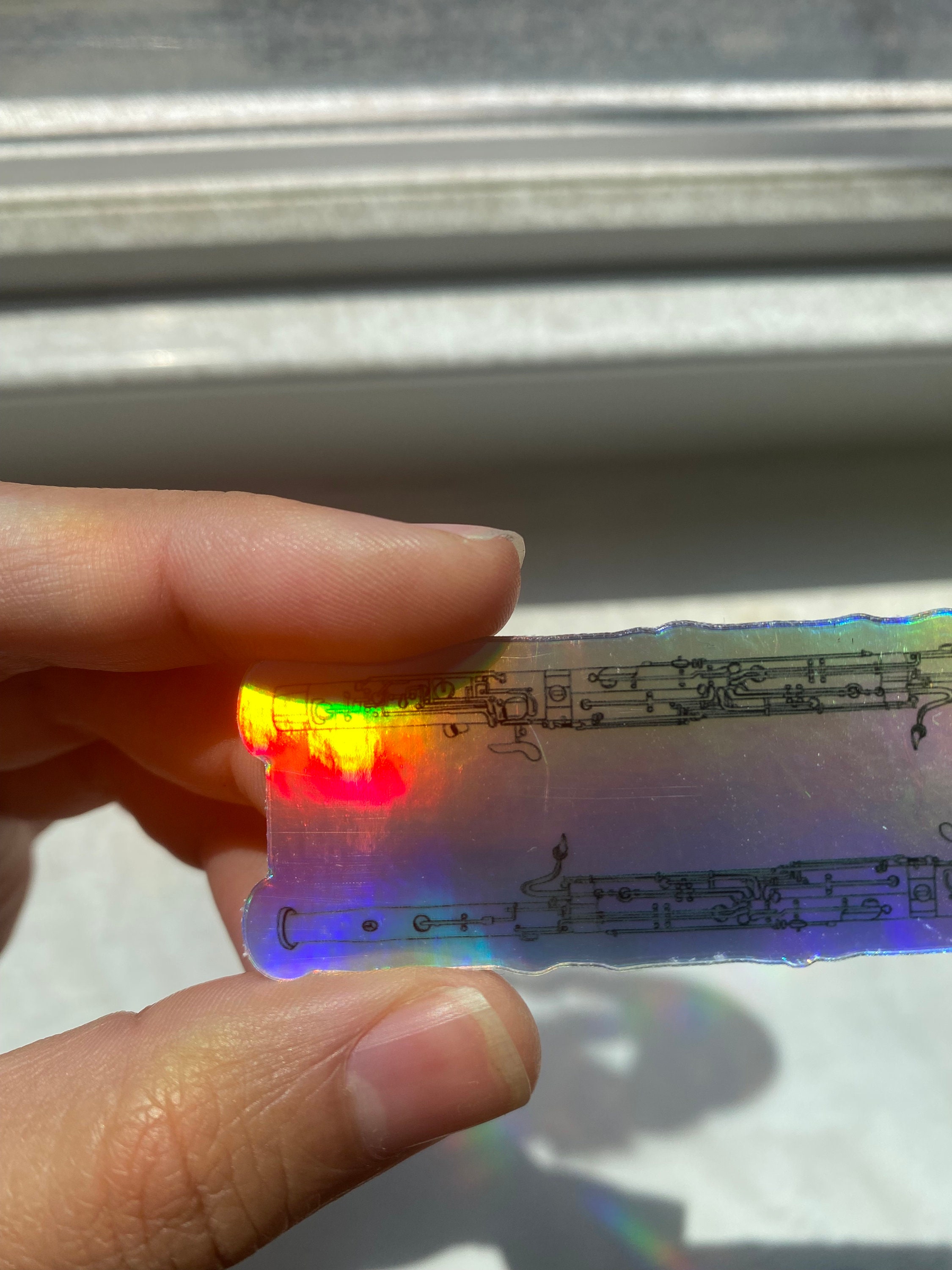 Holographic Bassoon Sticker, Instrument Sticker, Bassoon Gift, Water ...