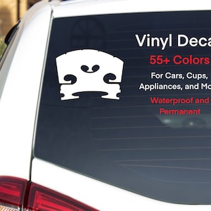 Violin Bridge Vinyl Decal, Violin Sticker, Car Decal, Music Decal, String Instrument Decal, Gift for Musician, Music Teacher, Waterproof
