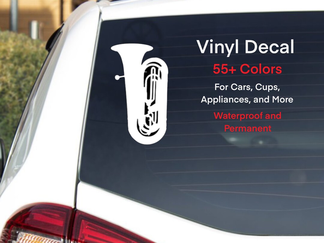 Tuba Mouthpiece Vinyl Decal, Tuba Sticker, Brass Instrument Sticker ...