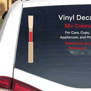 Oboe Reed Vinyl Decal, Gift for Musician, Music Teacher Gift, Waterproof, Laptop Decal, Music Decal, Oboe Sticker, Woodwind Instrument