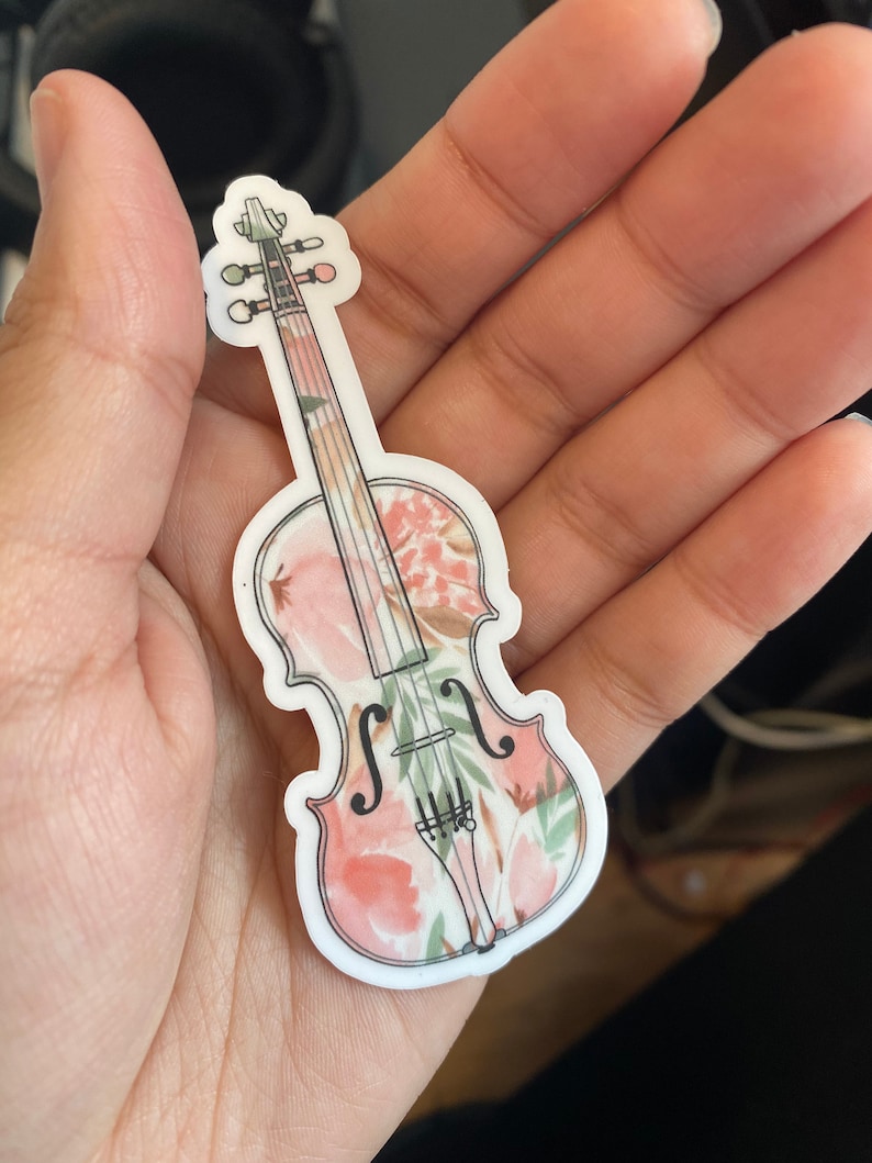 Violin Sticker, Violin Gifts, Violin Art, String Instruments, Music Teacher Gift, Orchestra Gifts, Water Proof, Fridge Magnet, Floral Galaxy image 6