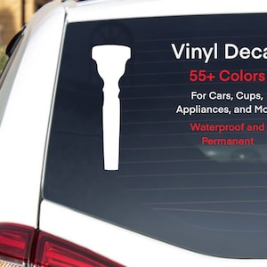 Trumpet Mouthpiece Vinyl Decal, Trumpet Sticker, Brass Instrument Sticker, Bumper Sticker, Gift for Music Teacher, Musician Gift, Waterproof