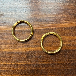真鍮製スプリットキーリング - 20 mm、2個セット
