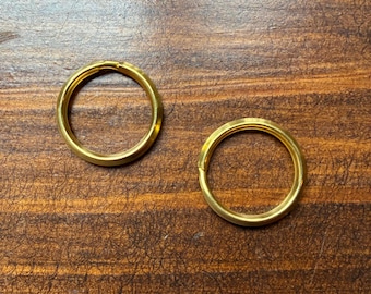 Solid Brass Split Key Ring - 20mm, Set of 2