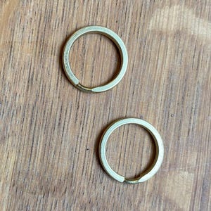 Massief messing gespleten sleutelring - 20 mm, set van 2 inch