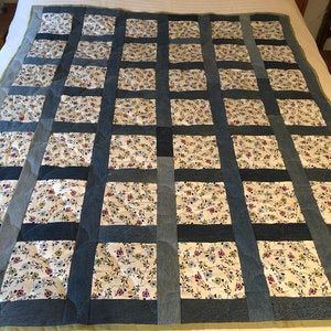 Floral and Denim Small Quilt