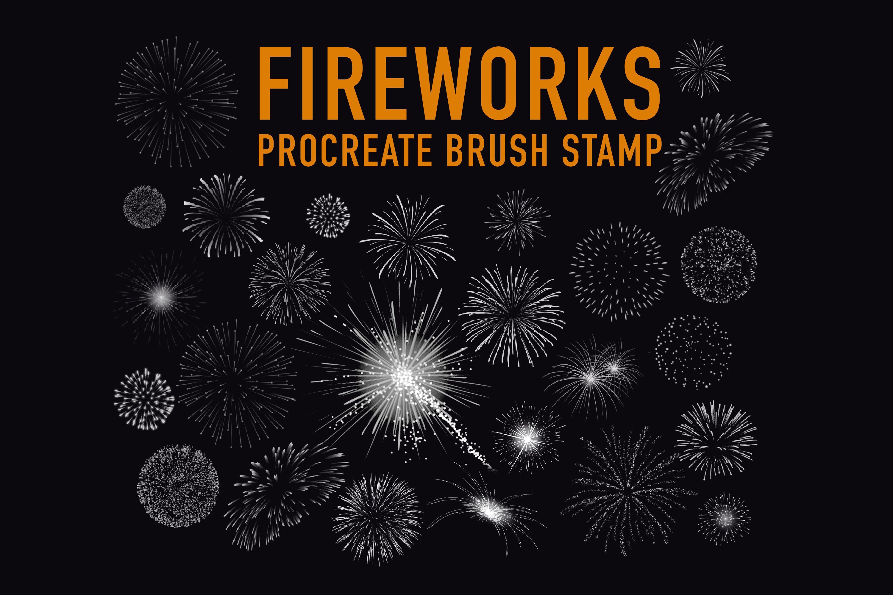 Fireworks Stamps Brushes For Procreate Digital Brush Pack Etsy