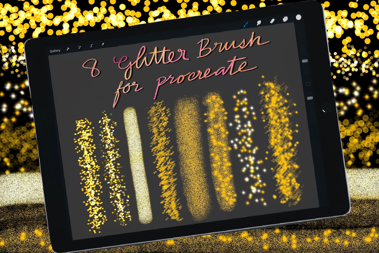 Glitter Brushes for Procreate, Procreate Brush , Ipad, Lettering
