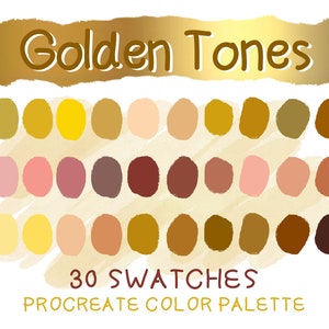 Golden Tones Procreate Color Palettes Instant Download - Etsy