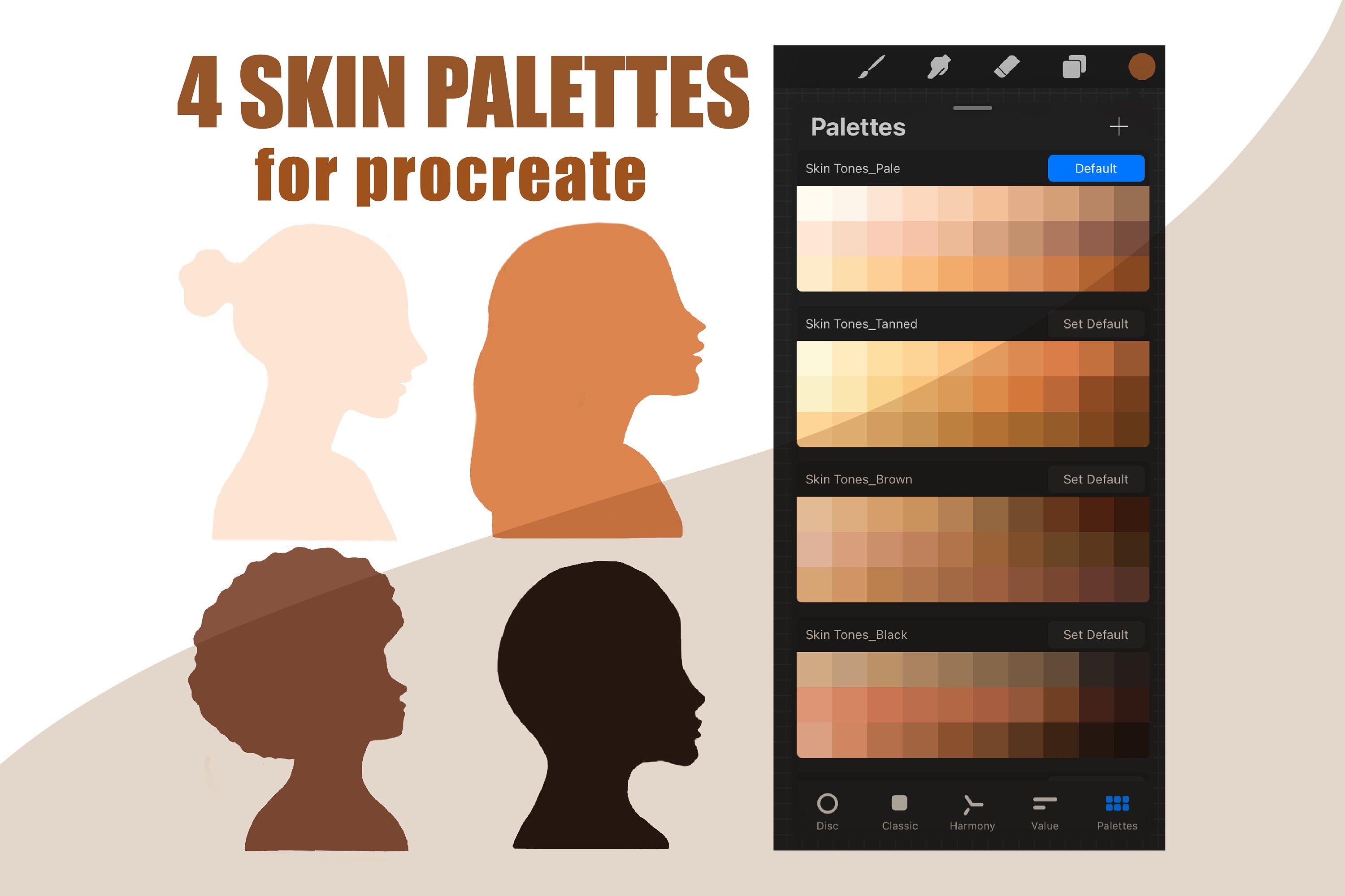 Procreate Skin Tones Color Palette
