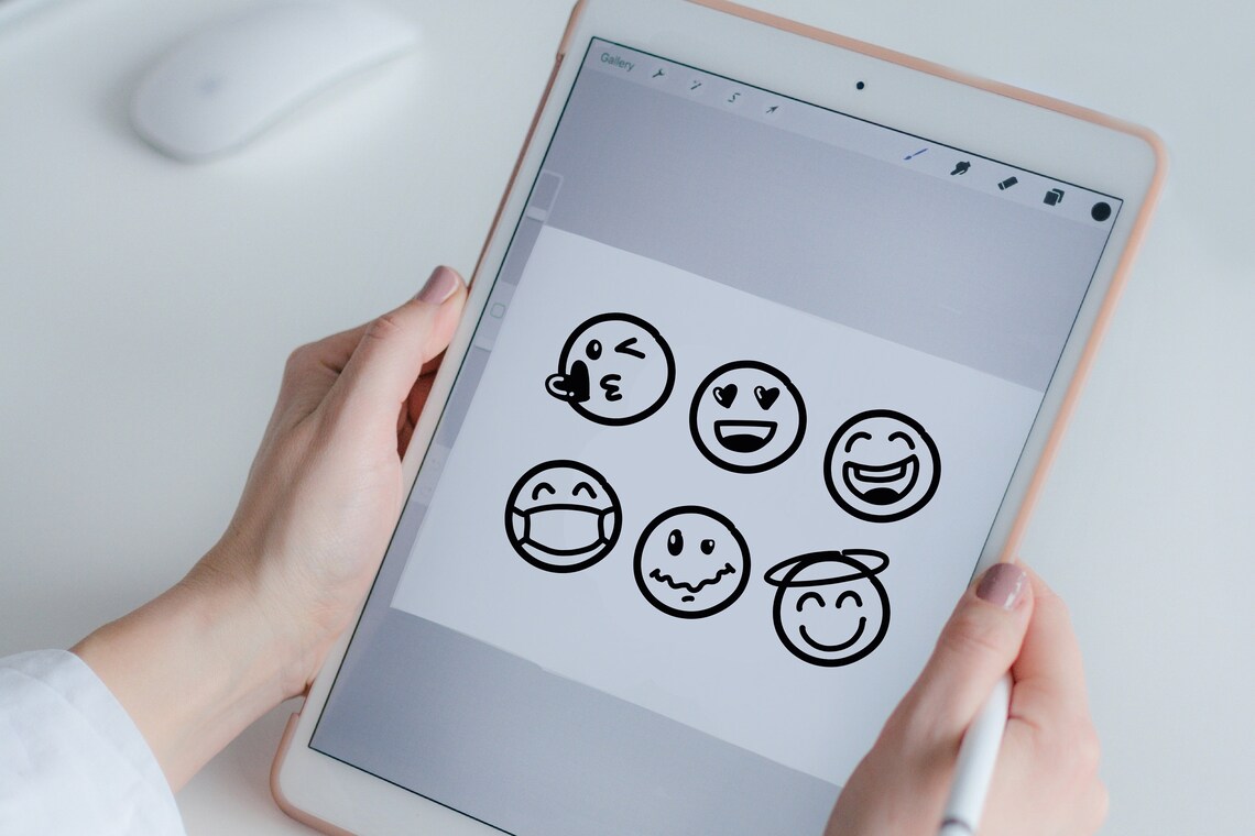 Emoji Stamps Brushes for Procreate, Emotion Digital Brush Pack