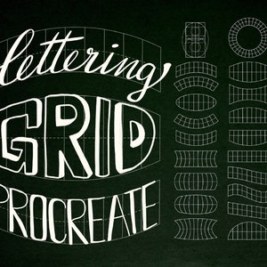 Lettering grids for Procreate, Lettering grid procreate stamps, Letter builder, Composition Grid, Brush Template