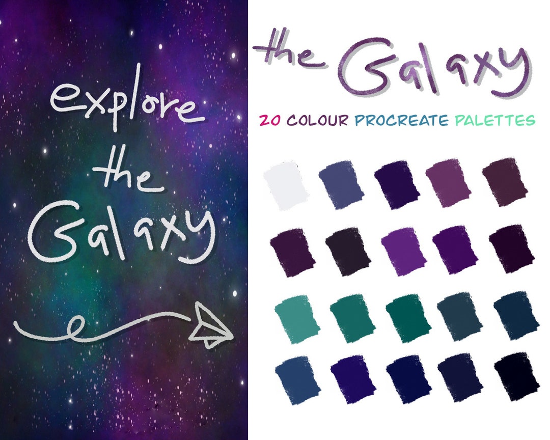 The Galaxy Procreate Swatches Cool Colors Procreate Color Palettes ...