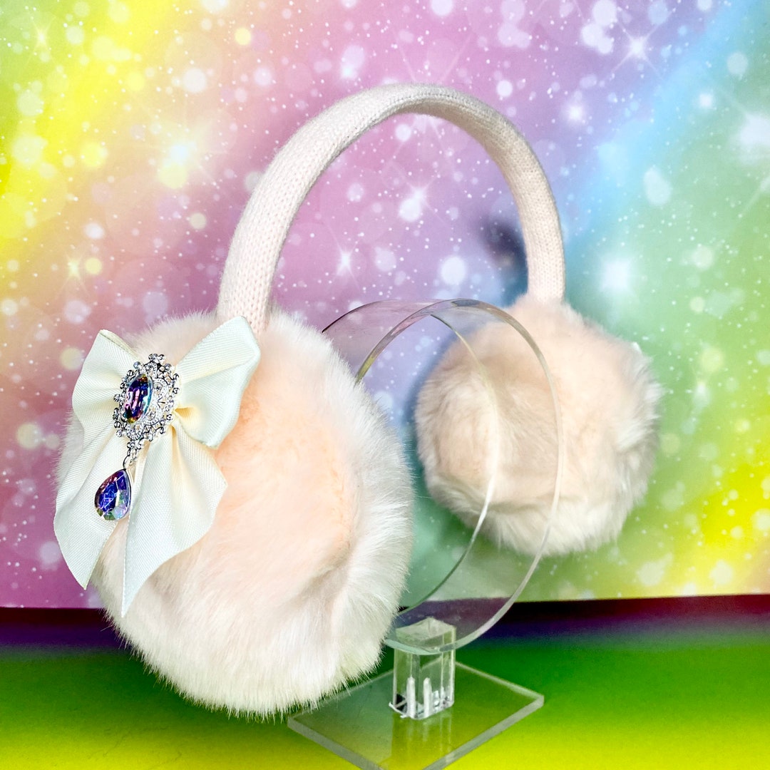 Pink Ear Muffs With Headphones Etsy