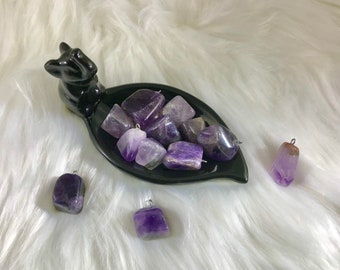 Amethyst Pendant Necklace - Crown Chakra - Throat Chakra - Protection - Positive Transformation- Blocks Psychic Attack - Witchy Jewelry -