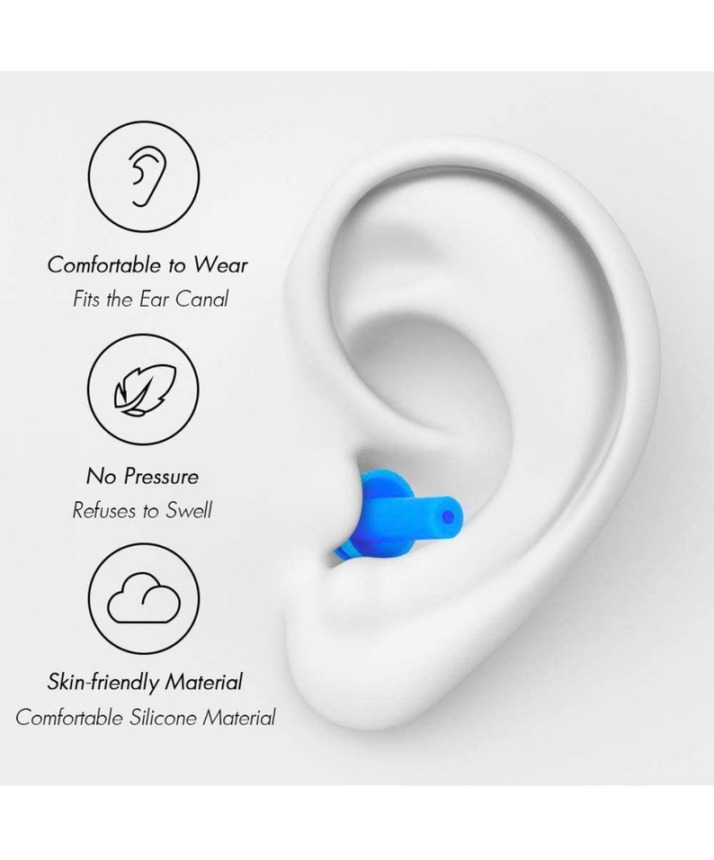 Boucles d'oreilles bouchons d'oreilles Réutilisables, silicone, imperméables, concert, rave, festival, sensibilité sensorielle, neurodivergent, autiste, TDAH image 8