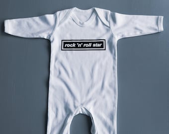 Oasis Rock 'n' roll star baby suit | Oasis romper | Unisex Rock n Roll baby clothes | Music Baby Gift | Boy or Girl | Free delivery