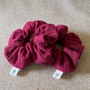 Bordeaux Red Muslin Scrunchie