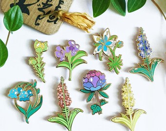 Flowers of the Wild Set of 6 to 8 Enamel Pins - Breath of the Wild inspired
