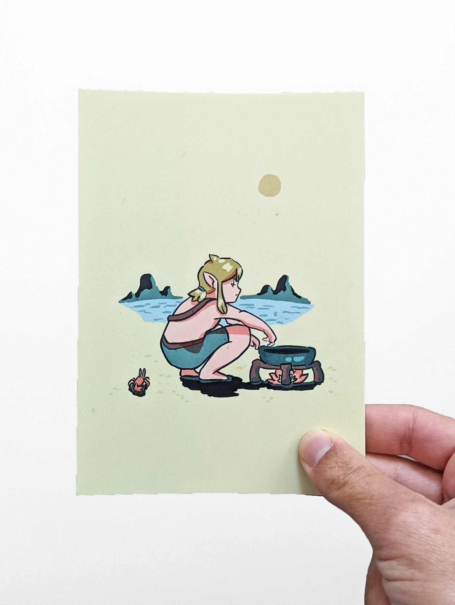 Lien sur Eventide Island Mini Print - Zelda Breath Of The Wild Inspiré A6 Format Carte Postale Art M