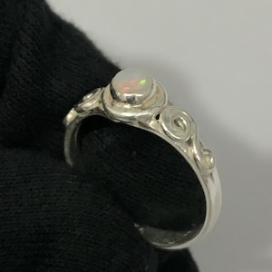 Natural Australian Opal Red Fire Gemstone Ring 925 Solid Sterling Silver Ring Handmade Silver Ring AAA Opal Stone Size 4x4 mm Gift Ring