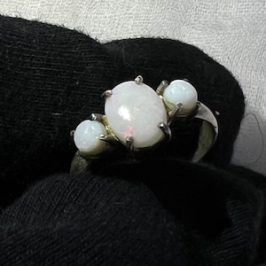 Handmade Australian Fire Opal Ring: 925 Sterling Silver, Oval Stone
