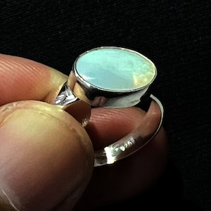 Natural Australian Opal Green Fire Gemstone Ring 925 Solid Sterling Silver Ring Amazing Opal Stone Size 12x9 mm Gift Father day Sale Ring