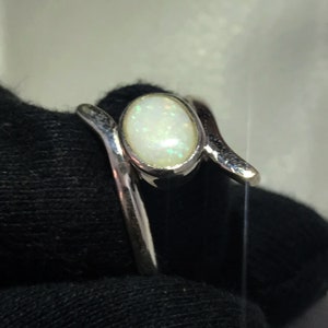 Natural Australian Fire Opal Gemstone Ring 925 Solid Sterling Silver Ring White Fire Opal Stone Size 8x6 mm Gift Christmas Sale Ring