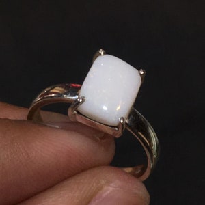 Natural Australian Opal Multi Fire Gemstone Ring 925 Solid Sterling Silver Ring Opal Stone Size 10x8 mm Birthday Gift Halloween Sale Ring