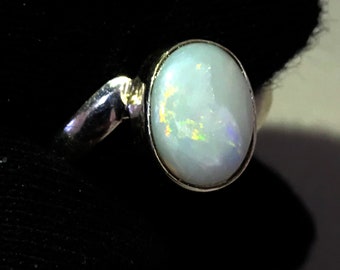 Anello Con Sigillo In Argento Sterling Ossidato Con Opale Di Fuoco - Foto 5