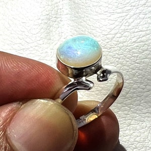 Amazing Natural Australian Opal Green Fire Gemstone Ring 925 Solid Sterling Silver Ring Opal Stone Size 9x8 mm Gift Father day Sale Ring