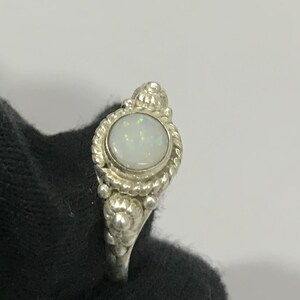 Australian Opal Ring: Multi Fire Gemstone, 925 Sterling Silver, Handmade