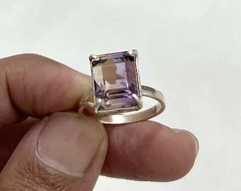Ametrin ädelstensring: 925 sterlingsilver, handgjorda smycken